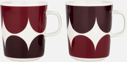 Marimekko - Härkä - Mok - 25cl - Bordeaux Wijnrood - Set van 2
