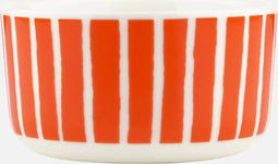 Marimekko - Piccolo - Kom - 5dl - Oranje wit gestreepd