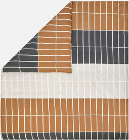 Marimekko - Tiiliskivi - Dekbedovertrek - 220x240 - Geruit - Bruin beige grijs