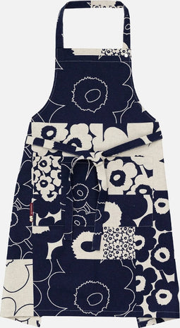 Marimekko - Unikko - Kollaasi - Keukenschort - Donkerblauw