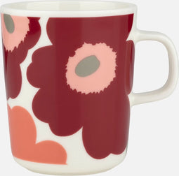 Marimekko - Unikko - mok - 25cl - Wijnrood en roze