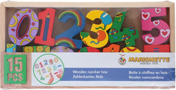 Marionette - Houten Cijfers - Rekenen Met Hout - 15 delig - 1 Set