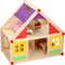Marionette Wooden Toys Houten Poppenhuis Incl. Meubels en Poppetjes - 11-Delige Kinderspeelgoed Set