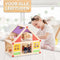 Marionette Wooden Toys Houten Poppenhuis Incl. Meubels en Poppetjes - 11-Delige Kinderspeelgoed Set