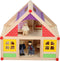 Marionette Wooden Toys Houten Poppenhuis Incl. Meubels en Poppetjes - 11-Delige Kinderspeelgoed Set
