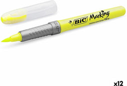 Markeerstift bic flex geel | 12 stuks