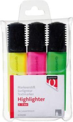 Markeerstift Quantore assorti etui à 3 kleuren