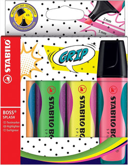 Markeerstift stabilo boss splash 75/4 ass - 5 stuks