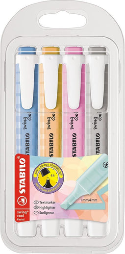 Markeerstift STABILO Swing Cool 275/4 pastel etui à 4 kleuren | 5 stuks