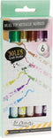 Markers metallic glitter set 6 stuks - stiften metallic
