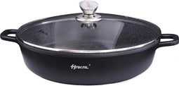 Marmer Coating Lage braadpan met deksel 28 cm