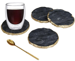 Marmer Onderzetters (set) zwart/goud