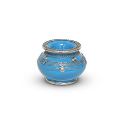 Marokkaanse Asbak met metaal Lichtblauw Ø 10 x 8,5cm