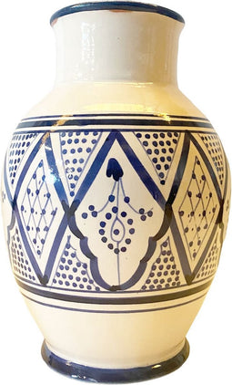 Marokkaanse Hand Geschilderd Vaas - Lichtblauw