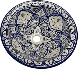 Marokkaanse handgemaakte Aardewerk opbouw waskom - wastafel