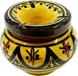Marokkaanse keramische asbak geel