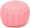 | Marokkaanse Lederen Poef | Roze | Handgemaakt | 50 Ø | Gevuld geleverd |
