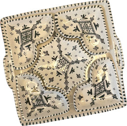 Marokkaanse serveerset | Dipset | 6-delige vierkant | 35cm | Zwart