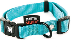 Martin Sellier Halsband Nylon Turquoise Verstelbaar