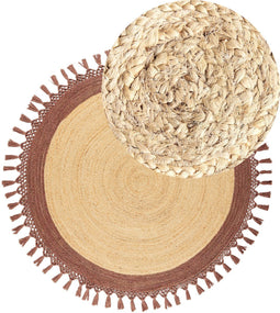 MARTS - Vloerkleed - Beige/Bruin - 140 cm - Jute