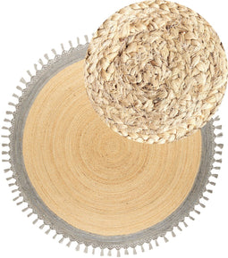 MARTS - Vloerkleed - Beige/Grijs - 200 cm - Jute