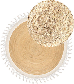 MARTS - Vloerkleed - Beige/Wit - 200 cm - Jute