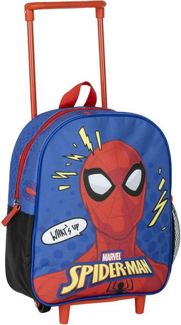 Marvel Spiderman rugzak voor kinderen - blauw - 25 x 10 x 29 cm - rugzak met ingebouwde trolley