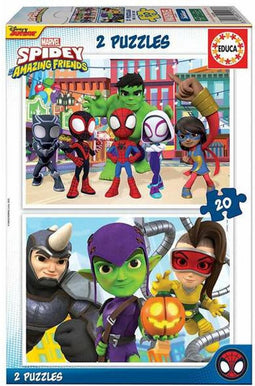 Marvel Spidey & his amazing friends puzzel 2 x 20 stukjes