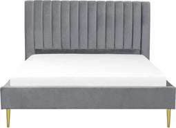MARVILLE - Tweepersoonsbed - Grijs - 160 x 200 cm - Fluweel