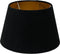 Marwa Lampenkap - ø28-ø40x25 cm - Zwart/Goud - Velours - lampenkap voor staande lamp, lampenkappen hanglampen, lampenkappen voor tafellampen, lampenkappen, lampekap, lampenkap velours, lampenkap voor tafellamp, lampenkappen landelijk