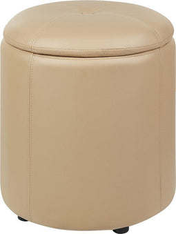 MARYLAND - Poef - Beige - 38 cm - Kunstleer