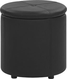 MARYLAND - Poef - Zwart - 38 cm - Kunstleer