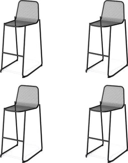 Mase Barkruk metaal stapelbaar - Zwart - SET VAN 4