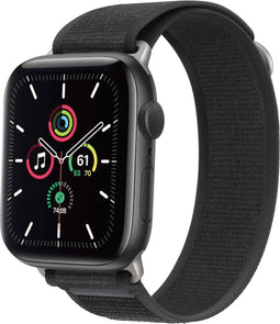 imoshion Nylon Trail bandje - Geschikt voor Apple Watch 1, 2, 3, 4, 5, 6, 7, 8, 9, 10, SE, Ultra (2) - 44/45/46/49 mm - Zwart - One Size