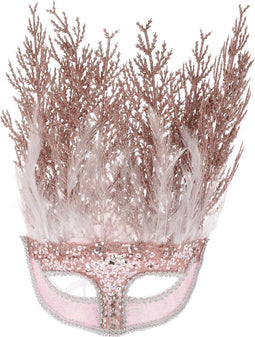 Mask With Feathers Pink