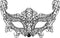 Maskarade La Muette - Masker - One Size - Zwart