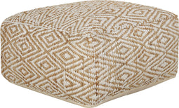 MASKI - Poef - Beige/Wit - Jute