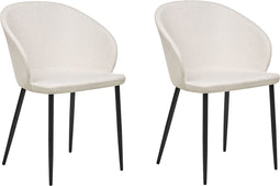 MASON - Eetkamerstoel set van 2 - Lichtbeige - Polyester