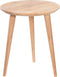 Massief Houten Bijzettafel, Maat: D40cm, H46cm