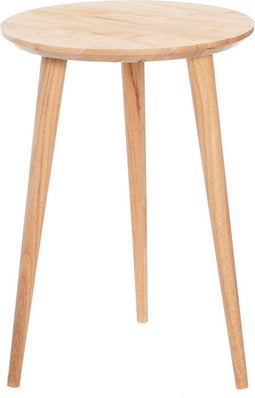 Massief Houten Bijzettafel, Maat: D40cm, H56.5cm