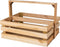 Massief Houten Opbergbox Met Handvat en Twee Compartimenten, Afmeting: L37xB28xH27 cm