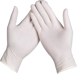 Master Gloves: Set van 100 Latex Wegwerphandschoenen in Poedervorm - Maat M