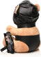 Master Series - Sexy Cadeau - Kinky Knuffel Beer - Vegan Leer - Zwarte en Licht Perzikkleurig