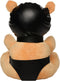 Master Series - Sexy Cadeau - Kinky Knuffel Beer - Vegan Leer - Zwarte en Licht Perzikkleurig