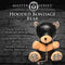 Master Series - Sexy Cadeau - Kinky Knuffel Beer - Vegan Leer - Zwarte en Licht Perzikkleurig