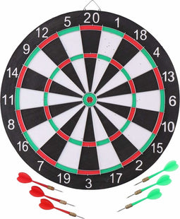 Masterdarts Dartbord tweezijdig - Ø 42 cm - Inclusief 6 pijlen en marker - Rood/Groen
