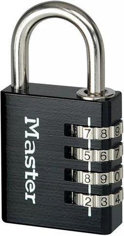 MasterLock Hangslot - Cijferslot - Massief Aluminium - Zwart - 40 mm - 7640EURDBLK