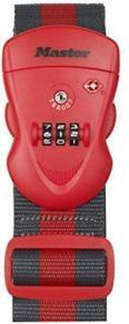 MasterLock - Kofferriem met TSA Slot - 190 cm - Rood/Zwart