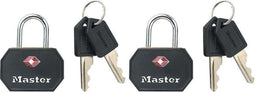 MasterLock Set van 2 TSA hangsloten zwart Key Alike 4681EURTBLK