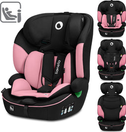 Lionelo Levi i-Size Autostoel - Groep 1/2/3 - 5-puntsgordel - Verstelbare hoofdsteun - Pink